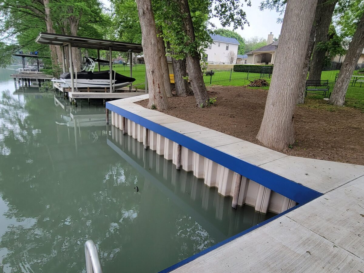 Bulkhead and dock on Lake Dunlap