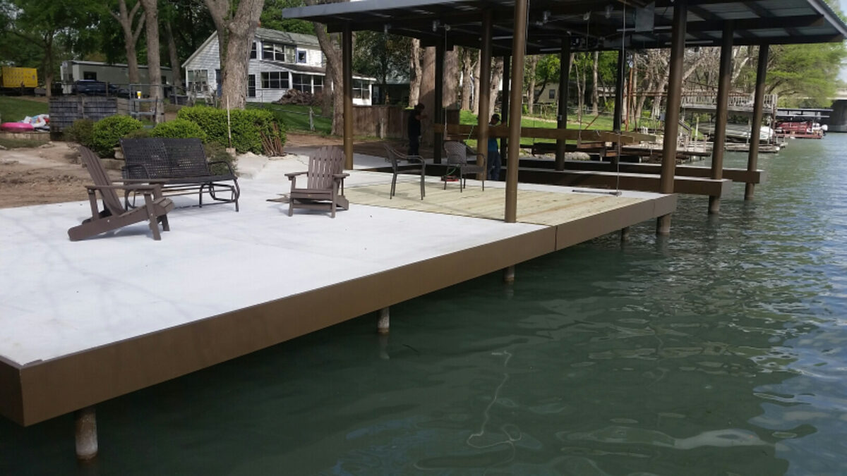 Dock and boathouse on Lake Dunlap