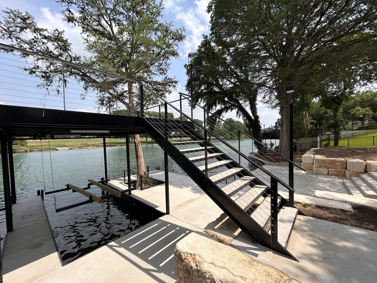 Double boathouse on Lake Dunlap