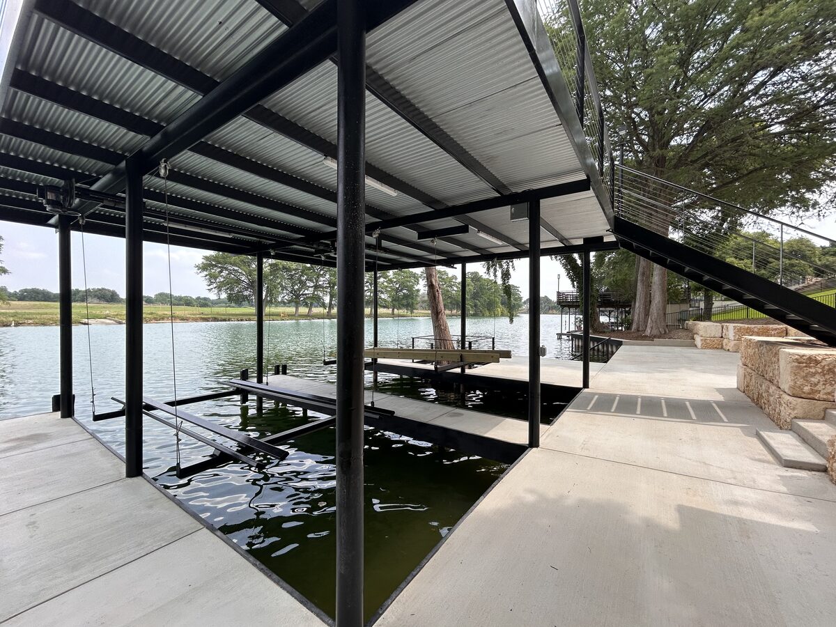 Double boathouse on Lake Dunlap